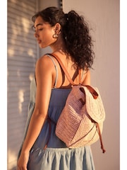 Natural Raffia Backpack - Image 2 of 9