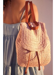 Natural Raffia Backpack - Image 3 of 9