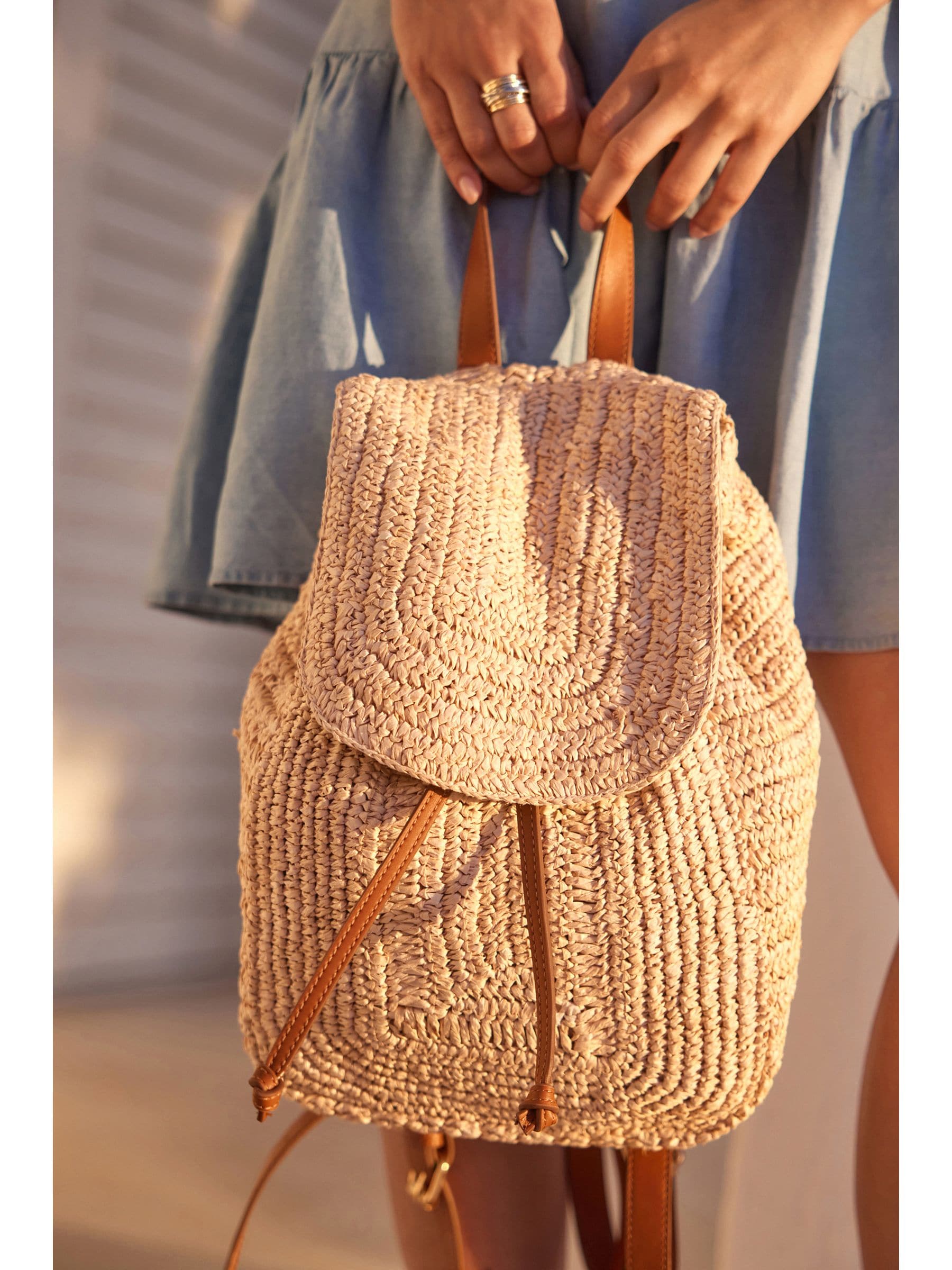 Raffia backpack 2025