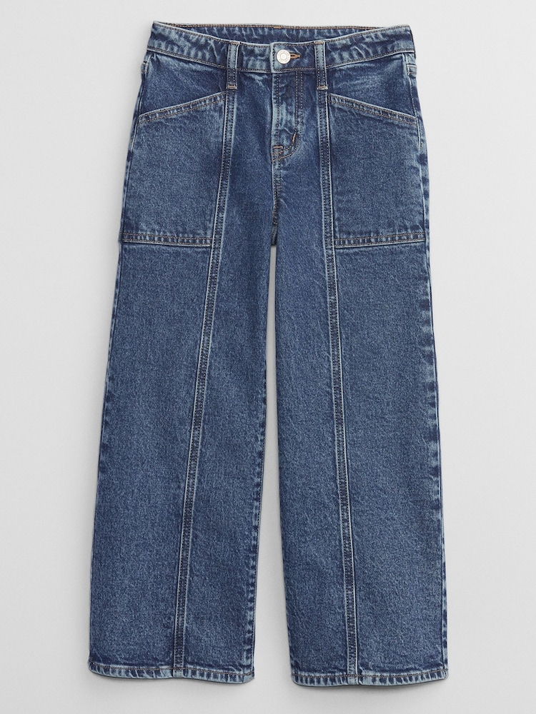Gap Dark Wash Blue High Waisted Wide Leg Washwell Jeans (6-13yrs) - Image 1 of 1