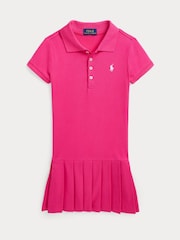 Polo Ralph Lauren Mädchen Plissiertes Stretch-Polokleid aus Netzstoff - Bild 1 von 4