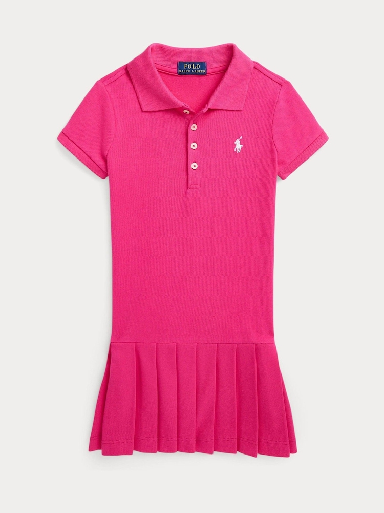 Polo Ralph Lauren Mädchen Plissiertes Stretch-Polokleid aus Netzstoff - Bild 1 von 4