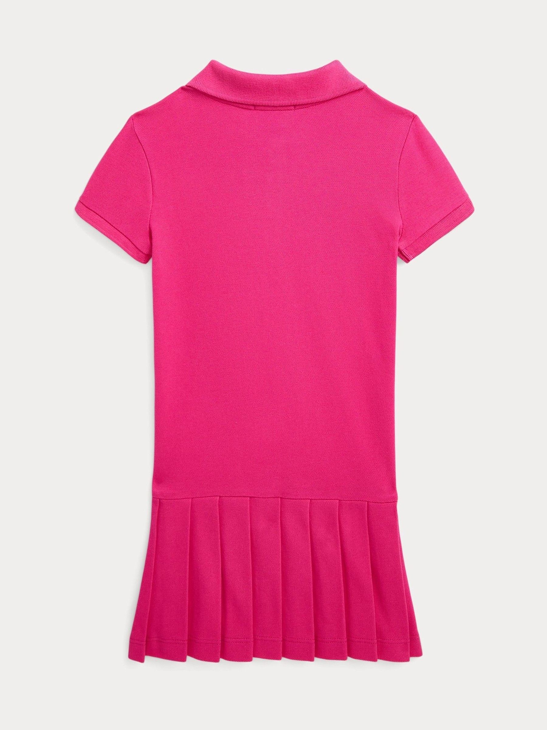 Buy Polo Ralph Lauren Girls Pleated Stretch Mesh Polo Dress from Next Luxembourg