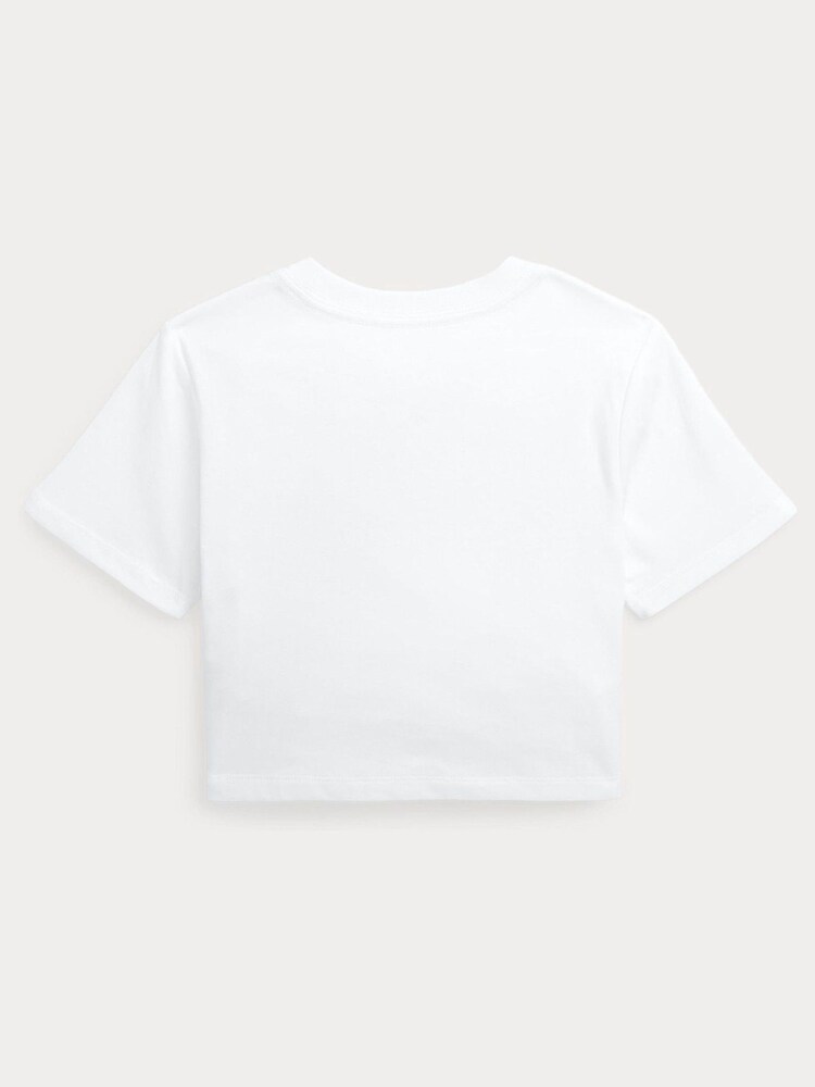 Polo Ralph Lauren Girls Madras Logo Cotton Jersey Boxy T-Shirt - Image 2 of 4
