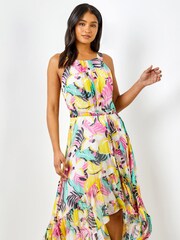 Roman Multi Halter Neck Lemon Print Dress - Image 1 of 4
