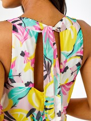 Roman Multi Halter Neck Lemon Print Dress - Image 4 of 4