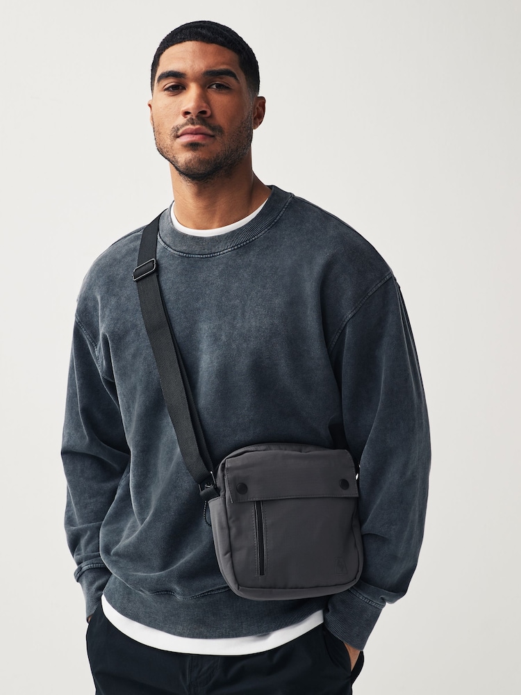 Grey Square Cross-Body Bag - Image 1 of 7