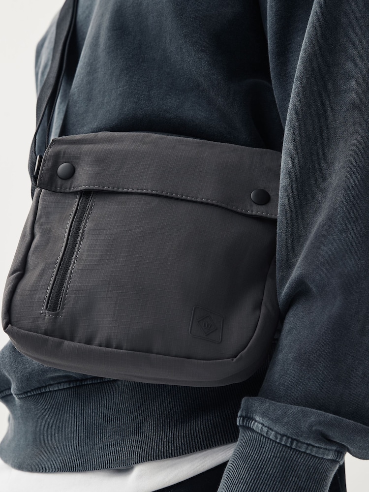 Grey Square Cross-Body Bag - Image 7 of 7 Grey Square Cross-Body Bag - Image 7 of 7