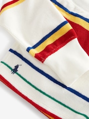 Polo Ralph Lauren Girls Green Striped Terry Rugby Shirt Shorts Set - Image 7 of 7