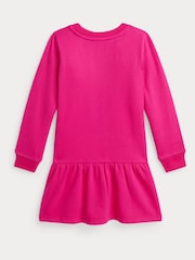 Polo Ralph Lauren Girls Pink French Knot Big Pony Fleece Dress - Image 2 of 3
