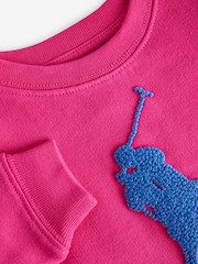 Polo Ralph Lauren Girls Pink French Knot Big Pony Fleece Dress - Image 3 of 3