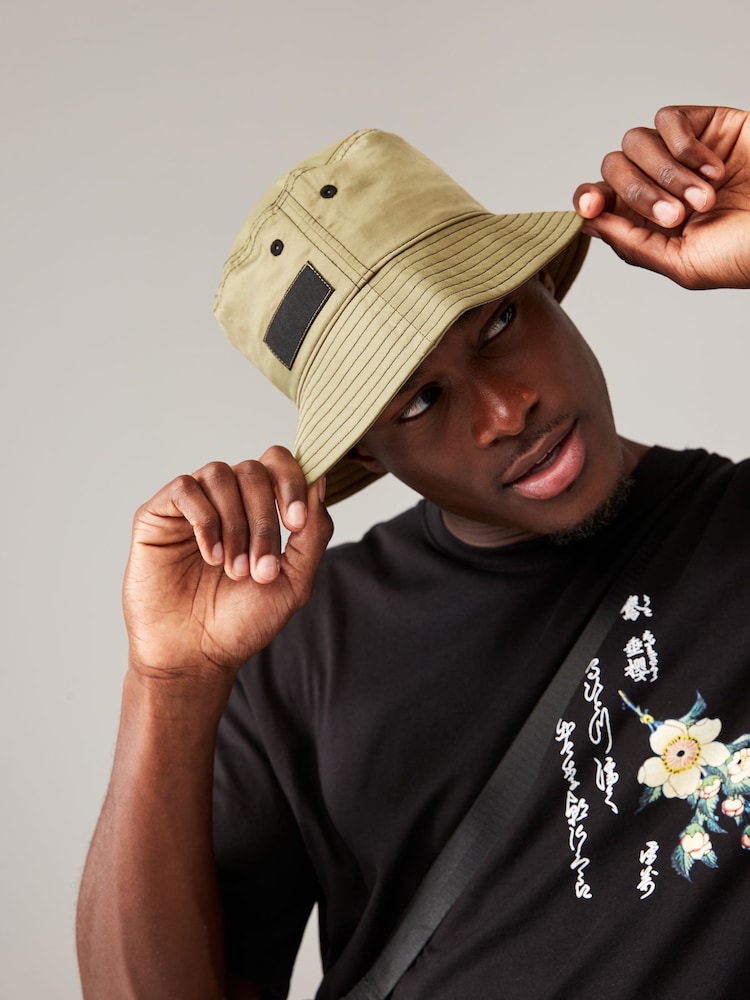 Khaki Green Crossbody Bag and Bucket Hat Set - Image 2 of 10