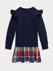 Dziewczęca sukienka polarowa Polo Ralph Lauren MadrasSkirt w kolorze granatowym - Image 2 of 4