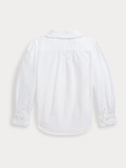 Polo Ralph Lauren Girls Pink Ruffled Oxford Shirt - Image 2 of 4