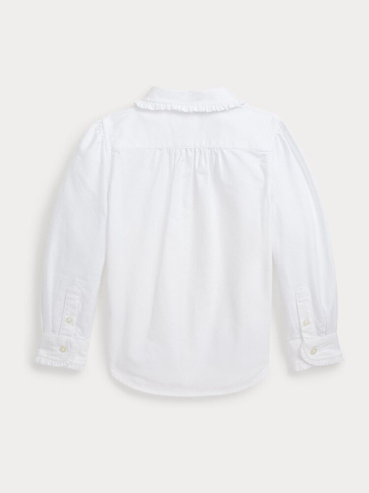 Polo Ralph Lauren Girls Pink Ruffled Oxford Shirt - Image 2 of 4