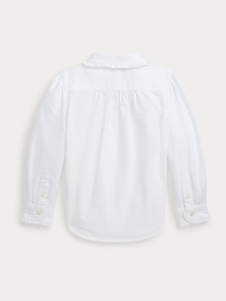 Polo Ralph Lauren Girls Pink Ruffled Oxford Shirt - Image 2 of 4 Polo Ralph Lauren Girls Pink Ruffled Oxford Shirt - Image 2 of 4