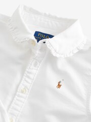 Polo Ralph Lauren Girls Pink Ruffled Oxford Shirt - Image 3 of 4