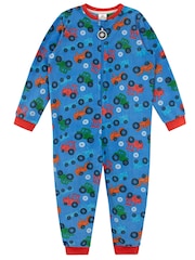 Harry Bear Blue Tractor Print All-In-One - Image 1 of 4