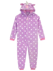 Harry Bear Purple Unicorn Stars Print All-In-One - Image 2 of 5