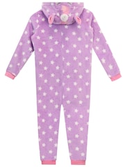 Harry Bear Purple Unicorn Stars Print All-In-One - Image 4 of 5