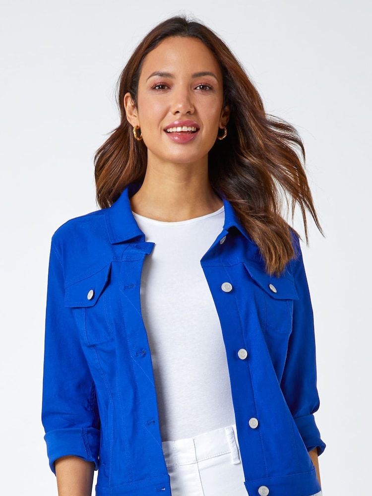 Roman Blue Stretch Denim Jacket - Image 1 of 5
