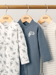 Mamas & Papas Blue Universe Sleepsuits 3 Pack - Image 1 of 1