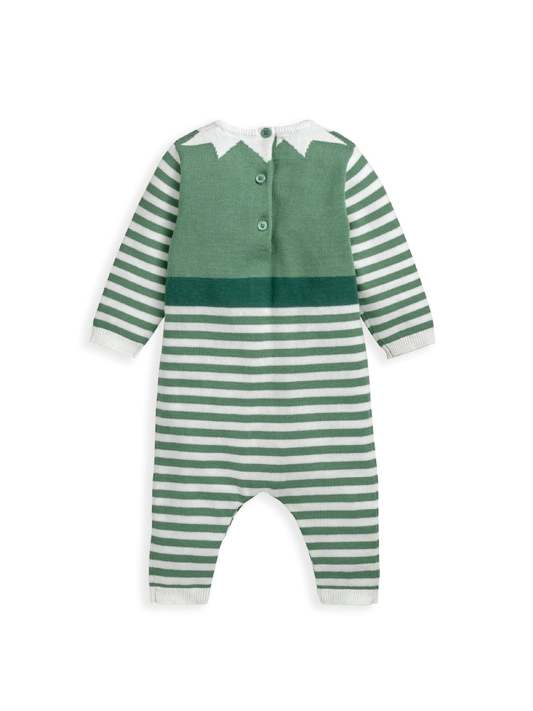 Mamas & Papas Green Elf Knitted Chritsmas Romper - Image 4 of 4
