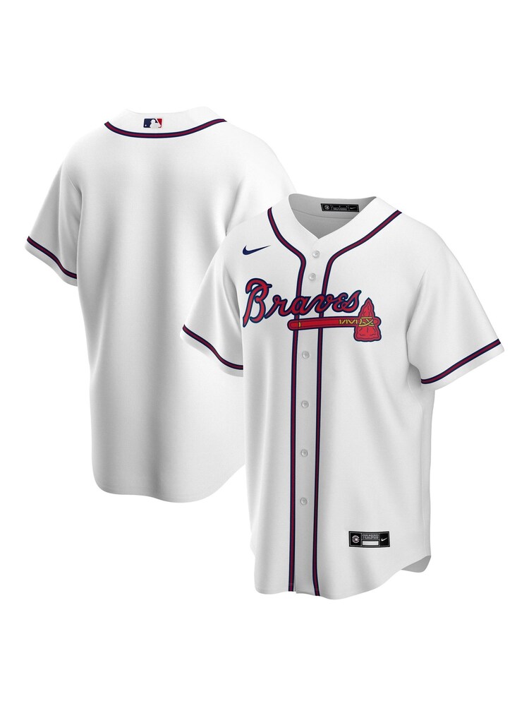 Fanatics Atlanta Braves Official Replica Home White Jersey - Image 1 of 3 Fanatics Atlanta Braves Official Replica Home White Jersey - Image 1 of 3