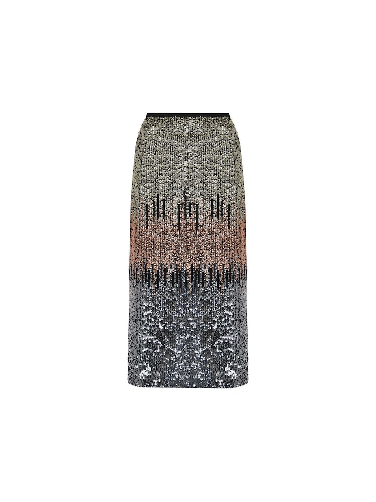Ro&Zo Petite Sequin Ombre Black Skirt - Image 5 of 5