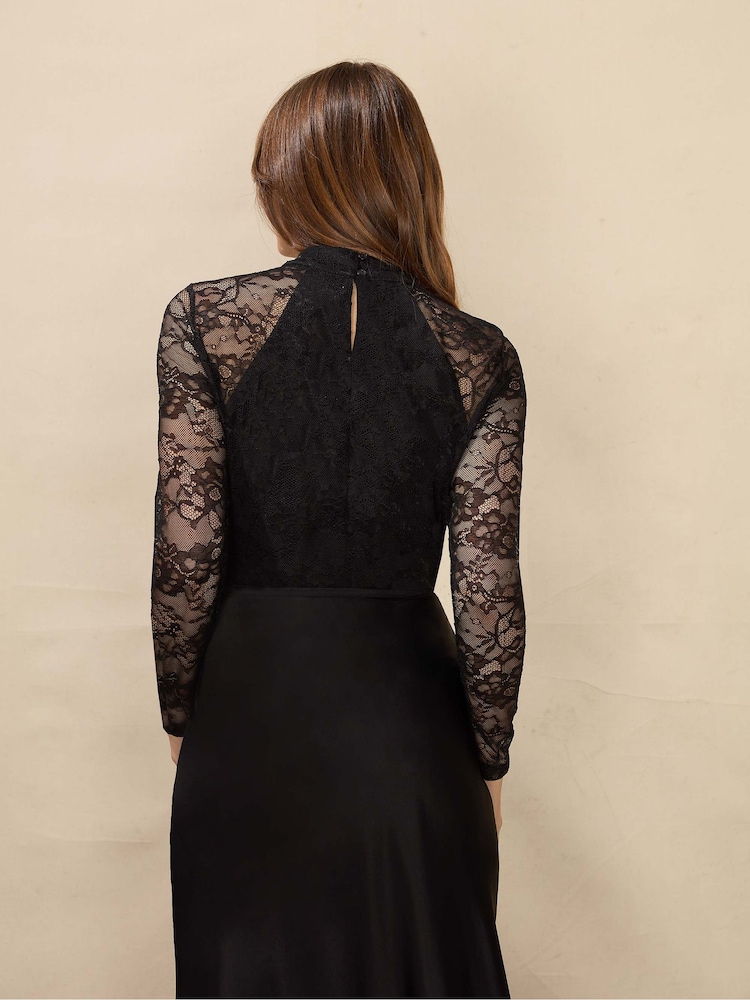 Ro&Zo Stretch Lace Black Top - Image 2 of 6