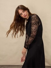 Ro&Zo Stretch Lace Black Top - Image 3 of 6