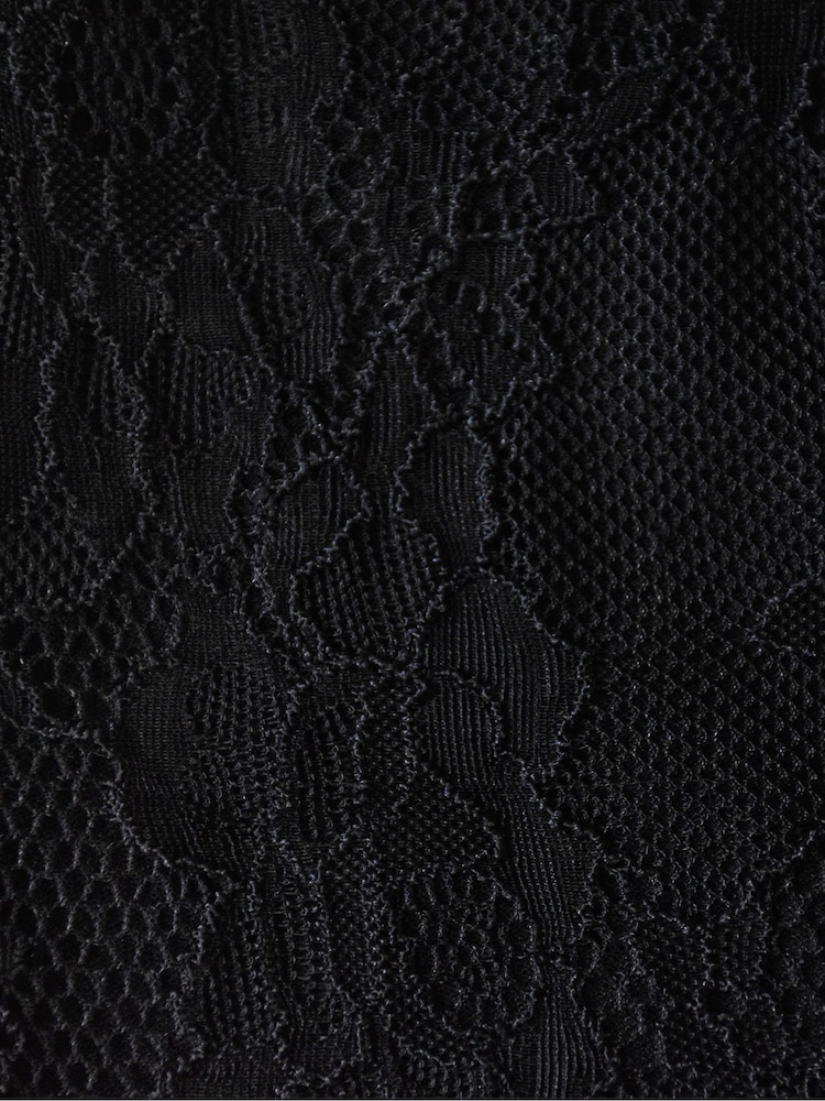 Ro&Zo Stretch Lace Black Top - Image 6 of 6