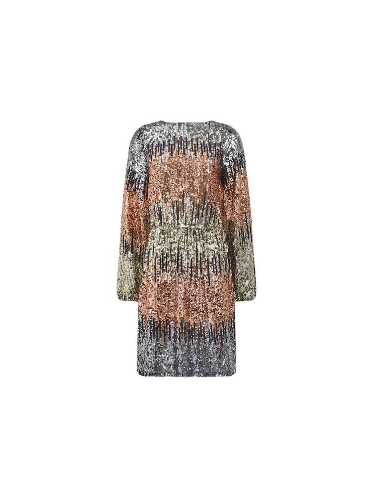 Ro&Zo Petite Sequin Ombre Mini Black Dress - Image 6 of 6