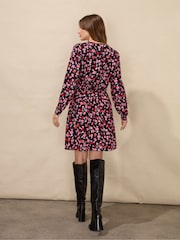 Ro&Zo Pink Ditsy Rose Print V-Neck Short Dress - Image 2 of 6
