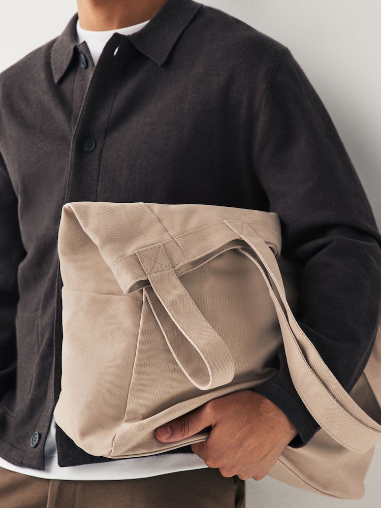Neutral Stone Canvas Tote Bag - Image 2 of 10