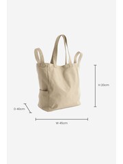 Neutral Stone Canvas Tote Bag - Image 4 of 10