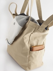 Neutral Stone Canvas Tote Bag - Image 6 of 10