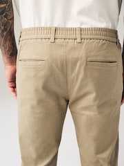 Stone Elasticated Waist Slim Stretch Chino Trousers - Image 1 of 12