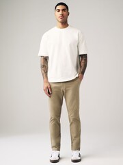 Stone Elasticated Waist Slim Stretch Chino Trousers - Image 2 of 12