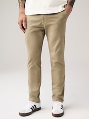 Stone Elasticated Waist Slim Stretch Chino Trousers - Image 4 of 12