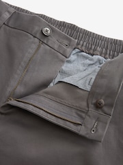 Dark Grey Elasticated Waist Slim Stretch Chino Trousers - Image 11 of 13