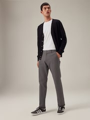 Dark Grey Elasticated Waist Slim Stretch Chino Trousers - Image 4 of 13