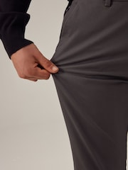 Dark Grey Elasticated Waist Slim Stretch Chino Trousers - Image 9 of 13