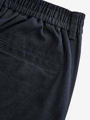 Navy Blue Elasticated Waist Slim Stretch Chino Trousers - Image 10 of 11