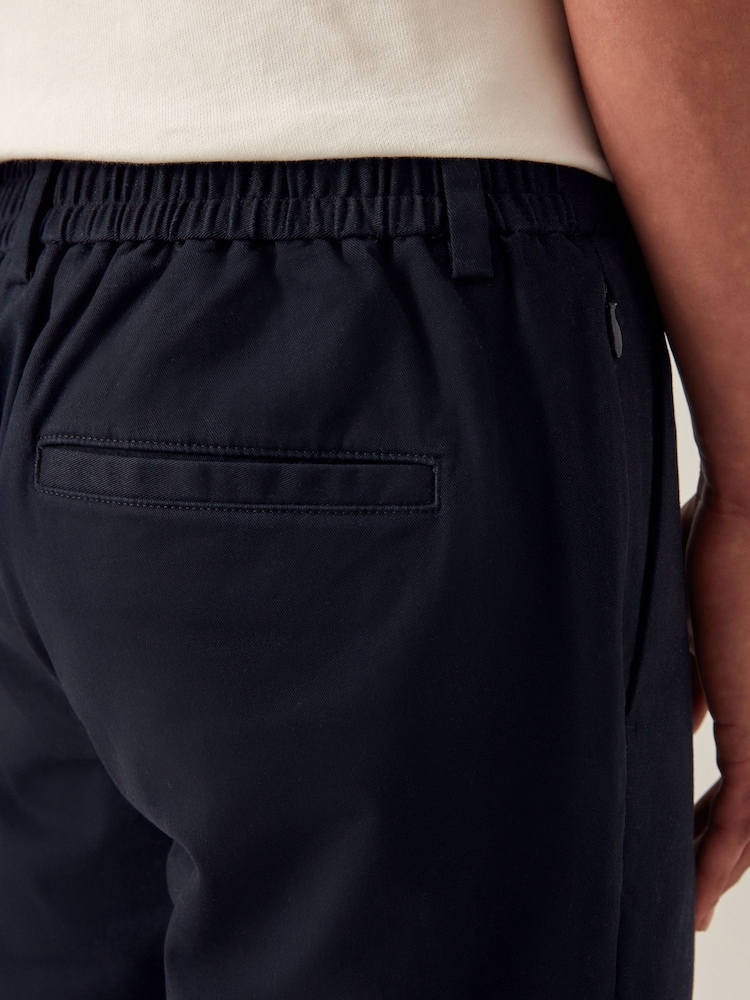 Bleu marine - Pantalon chino slim stretch à taille élastique - Image 4 of 11