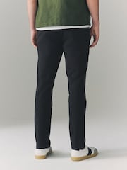 Black Elasticated Waist Slim Stretch Chino Trousers - Image 3 of 10