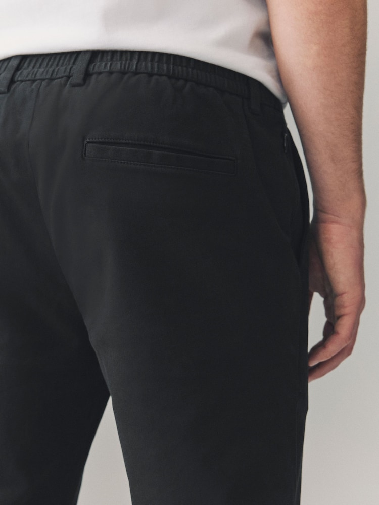 Noir - Pantalon chino slim stretch à taille élastique - Image 4 of 10