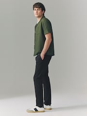 Black Elasticated Waist Slim Stretch Chino Trousers - Image 5 of 10