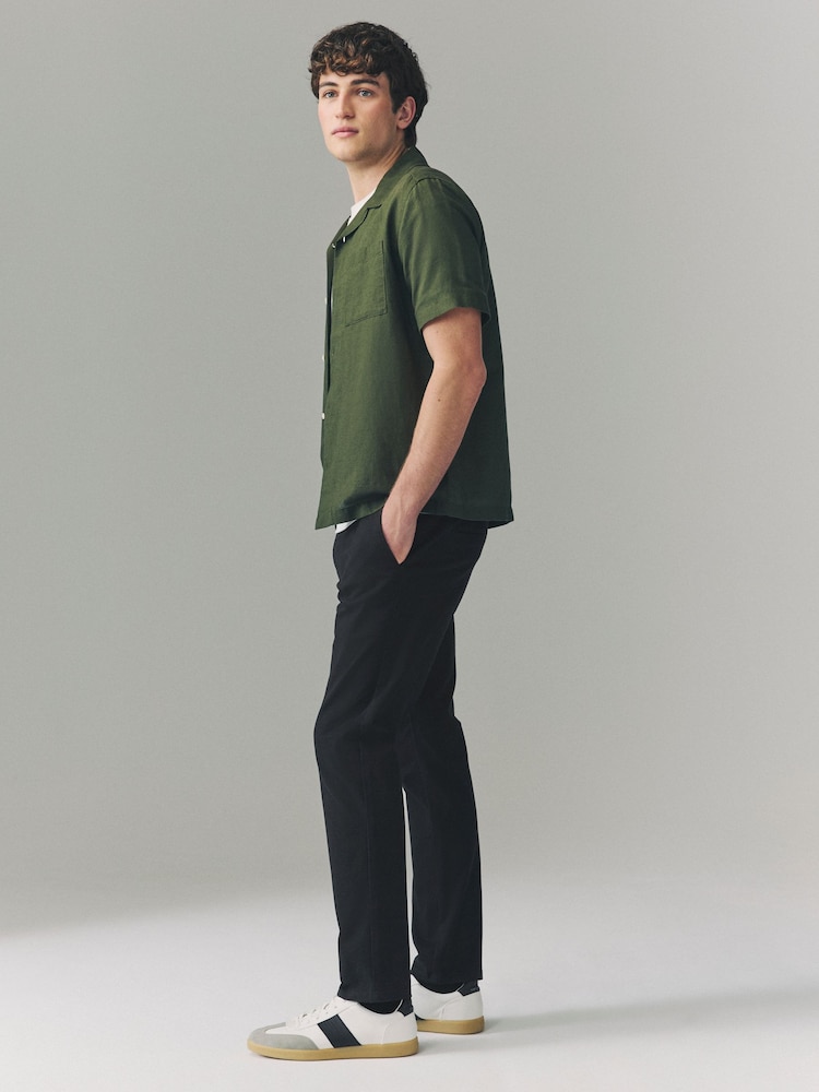 Noir - Pantalon chino slim stretch à taille élastique - Image 5 of 10