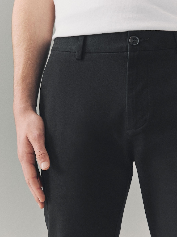 Noir - Pantalon chino slim stretch à taille élastique - Image 6 of 10